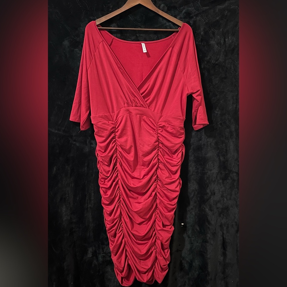 Burgundy Poseshe Dress